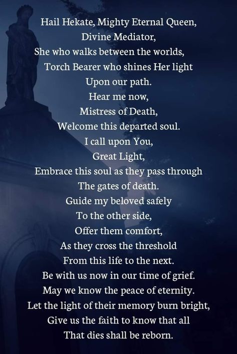 Prayer To Hecate, Wish Spell, Hecate Goddess, Departed Soul, Wiccan Spell Book, Witchcraft Spell Books, Witch Spell Book, Witch Spell, Wiccan Spells