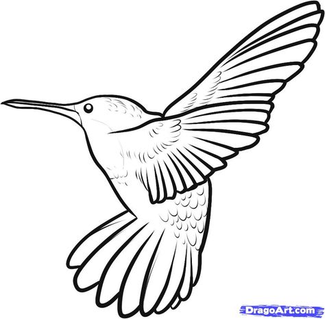 How to draw a ruby throated hummingbird - Hundreds of drawing tuts on this site Bird Outline Drawing, Animal Outline Drawing, Hummingbird Outline, Birds Outline, Hummingbird Graphic, Embroidery Journaling, Hummingbird Vector, Cartoon Drawing Images, Hummingbird Sketch