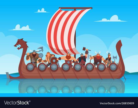 Viking Illustration, Tough Dog Names, Vikings Warrior, Green Superhero, Viking Names, Boy Dog Names, Ship Travel, Viking Battle, Boat Vector