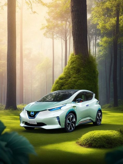 Eco-friendly concept electric Nissan car showcasing zero-emissions electric powertrain. Nissan Car, Nature 3d, Eco Car, Eco Friendly Cars, Sustainable Environment, Sustainable Transport, Nissan Cars, Eco Friendly Design, Concept Car