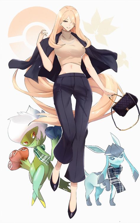 cynthia in the sinnoh fall | Cynthia | Know Your Meme Pokémon Cynthia, Pokemon Fan Made, Cynthia Pokemon, Pokemon Steven, Lusamine Pokemon, Pokemon Cynthia, Pokémon Diamond And Pearl, Gijinka Pokemon, Pokemon W