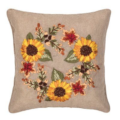 The Holiday Aisle Contreras Autumn Wreath Throw Pillow Fall Embroidered Pillows, Chic Christmas Gifts, Graphic Pillow, Sofa Pillows Arrangement, Pillow Arrangement, American Decor, Pumpkin Pillows, Throw Pillows Bed, Fall Pillows