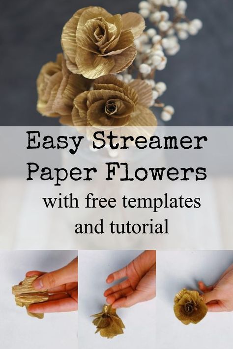 How to make roses out of crepe paper streamers, great crepe paper substitute Crepe Paper Flower Tutorial, Streamer Flowers, Party Paper Flowers, Flower Garland Diy, Paper Flower Backdrop Wedding, Paper Flowers For Kids, Crepe Paper Flower, Crepe Paper Roses, Paper Flower Garlands