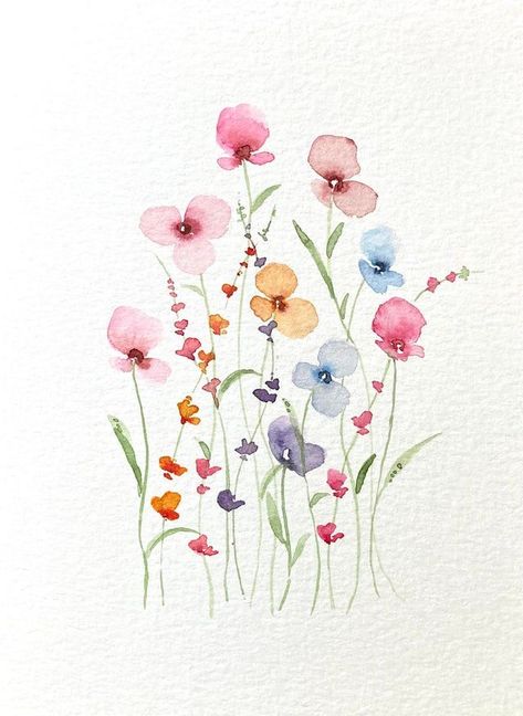 ColorsBySue (u/colorsbysue) - Reddit Watercolor Templates, Simple Flower Drawing, Love Watercolor, Paint Flowers, Watercolor Flowers Tutorial, Watercolor Beginner, Whimsical Watercolor, Watercolor Designs, Watercolor Paintings For Beginners