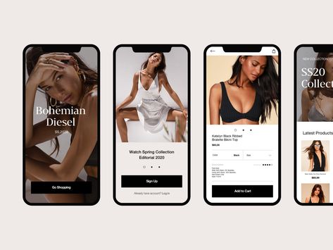 Fashion Application Design, Fashion App Ui Design, Fashion App Design, Modern Mobile App Design, Fashion Mobile App Design, Mobile Mockup Design, Media Branding Design, Fashion Apps, Fitness Mobile App Design