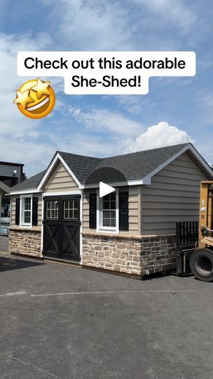 Small She Shed Ideas, 2 Story Shed House, Small Shed House, Farmhouse She Shed, He Shed She Shed, 2 Story Shed, She Shed Interior Ideas, Double Wide Trailer, She Shed Ideas