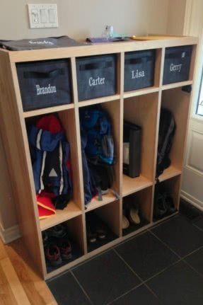 Kids coat cubby Ikea Closet Organizer, Coat Closet Organization, Locker Organization, 31 Bags, 31 Gifts, Closet Organization Diy, Drop Zone, Small Closet Organization, Kid Closet