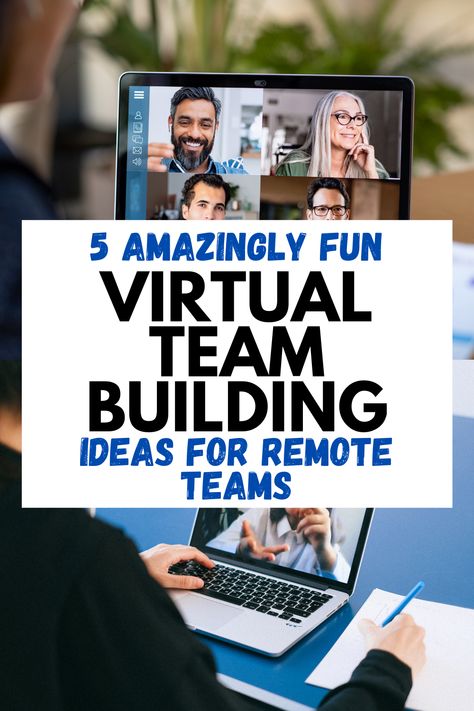 Managing a remote team can be difficult. Nothing substitutes face to face interaction or builds trust better. However, today’s workplace is flatter than ever with more and more employees preferring to work from home. Here are 5 Virtual Team Building Ideas to keep things light and fun while working remote working from home leading a team remote office management leadership, remote work ideas, virtual team ideas, fun ideas for virtual teams Virtual Team Games For Work, Remote Team Building Activities, Free Team Building Activities, Remote Team Building, Name Games For Kids, Team Building Ideas, Leading A Team, Virtual Team Building, Office Management