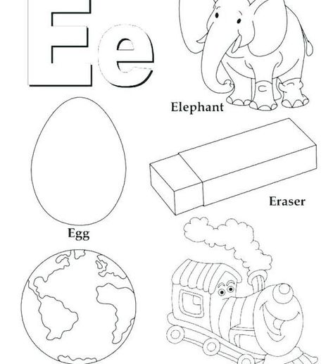 Preschool Alphabet Book, Worksheets For Toddlers, Alphabet For Toddlers, Letter Worksheets For Preschool, Preschool Fine Motor Activities, Elephant Coloring Page, Coloring Worksheets, English Activities For Kids, Abc Coloring Pages