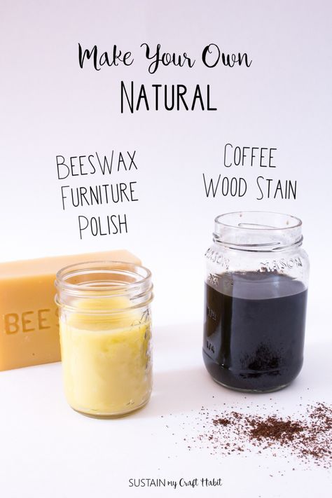 Coffee Wood Stain, Painting Knowledge, Diy Furniture Polish, Beeswax Diy, Beeswax Products, Beeswax Furniture Polish, Refinish Wood Furniture, Wood Butter, Diy Wood Stain