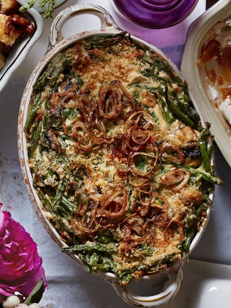 Fall Casserole Recipes, Fall Casseroles, Shallot Recipes, Greenbean Casserole Recipe, Cooking Green Beans, Fried Shallots, Green Bean Casserole, Bean Casserole, Thanksgiving Menu