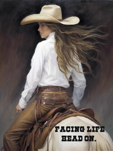 size: 12x9in Giclee Print: Facing Life Head On by Sasha : Entryway Art, Retro Cowgirl, Sepia Photography, Panoramic Photography, Contemporary Impressionism, Oversized Art, Scenic Photography, Vintage Cowgirl, Kids Room Art