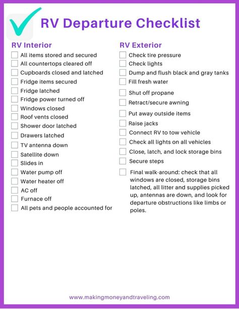 The Only RV Checklist Post You'll Ever Need in 2022 & Beyond Camper Checklist, Checklist App, Rv Checklist, Rv Winterizing, Organization Travel, Rv Supplies, Rv Exterior, Rv Camping Checklist, Rv Campsite