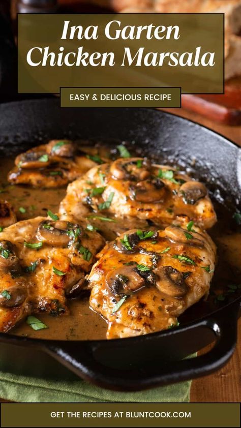 Ina Garten Chicken Marsala Recipe 2 Chicken Marsala Dinner, Ina Garten Chicken Marsala Recipe, Chicken Red Wine Recipes, Grilled Chicken Marsala, How To Make Chicken Marsala, Chicken Marsala Ina Garten, Classic Chicken Marsala, Chicken Marsala Recipes Best, Chicken Marsala No Cream