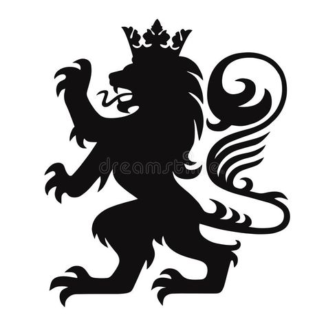 Heraldry Lion King with Crown Logo Mascot Vector royalty free illustration Lion Logo Design, King With Crown, Lion With Crown, Logo Lion, Lion Icon, Lion Crown, Crown Illustration, Beard Logo, Heraldry Design