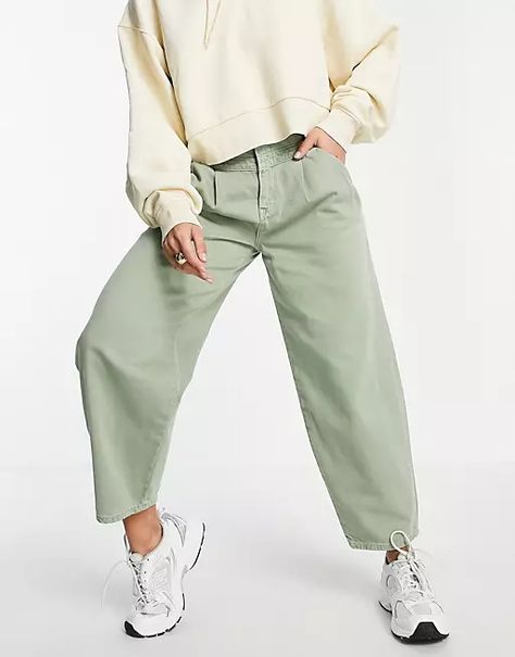 Whistles India pleat detail jean in pale green | ASOS Green Jeans Outfit, Green Pants Outfit, Jeans Outfit Women, Green Jeans, Green Outfit, Green Pants, Whistler, Pale Green, Pants Outfit