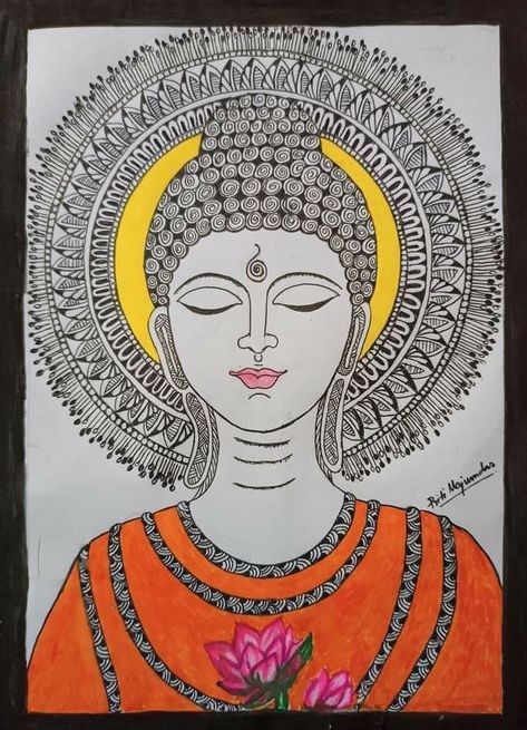 Buddha Zentangle Art, Buda Zen, Buddhist Art Drawing, Buddha Artwork, Buddha Art Painting, Buddha Painting, Basic Drawing, Fashion Designing, Madhubani Painting