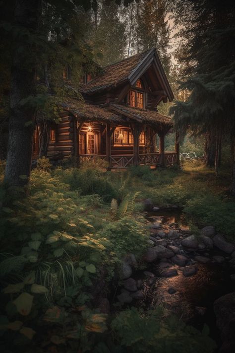 cabin aesthetic Magical House, A Cabin, Cabin In The Woods, In The Woods, Cabin