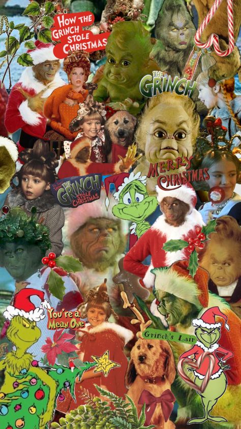 #art #wallpaper #vibes #vintage #green #red #christmas #grinch #howthegrinchstolechristmas #christmasaesthetic Grinch Astethic Wallpaper, Funny Christmas Wallpaper, Grinch Images, Christmas Lockscreen, Christmas Wallpaper Iphone Cute, Merry Grinchmas, Christmas Wallpaper Backgrounds, Christmas Collage, Christmas Phone Wallpaper