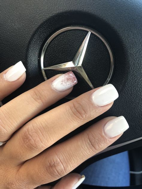 White Tip Nails, Glitter Shorts, April Nails, White Tip, Nail Tattoo, Dipped Nails, Glitter Nails, Nail Tips, Short Nails