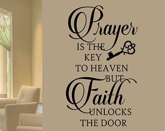 Prayer decals | Etsy Christian Wall Decals, Scripture Wall Decal, Prayer Room Ideas, Christian Decals, Key Quotes, Vinyl Wall Lettering, Wall Lettering, Prayer Wall, Quote Decals