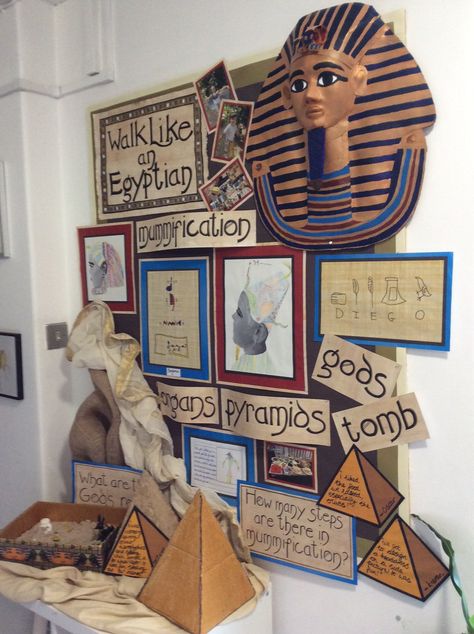 Ancient Egypt Ks2, Ancient Egypt Classroom Decorations, Ancient Egypt Display Ks2, Egyptian Display Ks2, India Projects For School, Ancient Egypt Classroom Display, Egypt Projects For Kids, English Exhibition Ideas For School, Board Project Ideas