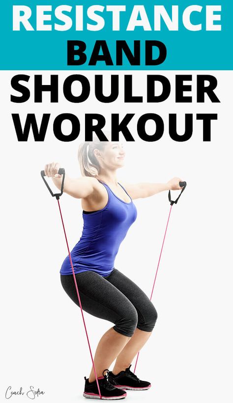 Shoulder Workout With Resistance Bands, Shoulder Exercises With Resistance Bands, Resistance Band Shoulder Exercises, Resistance Band Shoulder Workout, Shoulder Band Workout, Band Shoulder Exercises, Band Shoulder Workout, Lower Back Fat Exercises, Squats With Resistance Band