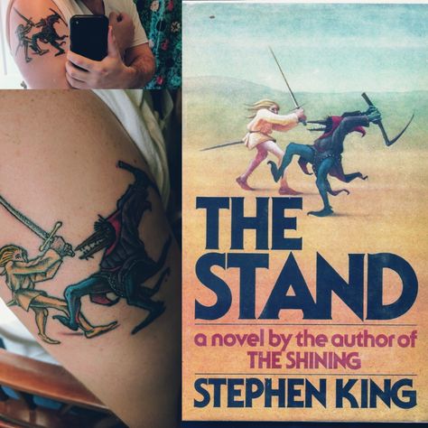 The Stand Tattoo Stephen King, The Stand Stephen King Art, Street Tattoos, Dark Tower Tattoo, Stephen King Tattoos, The Stand Stephen King, Tower Tattoo, Tattoo 2023, King Tattoo