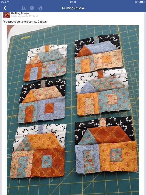 House quilt block... House Quilt Blocks, Antique Quilts Patterns, Colchas Quilting, House Quilt Block, House Quilt Patterns, Vintage Quilts Patterns, Farm Quilt, Foundation Paper Piecing Patterns, Quilting Designs Patterns