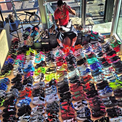 The NFL player Joe Haden's sneakers collection. Sneaker Closet, Sneaker Storage, Secret Rooms, Nike Shoes Outlet, Sneaker Games, Trendy Sneakers, Shoe Closet, Best Sneakers, Beauty Room