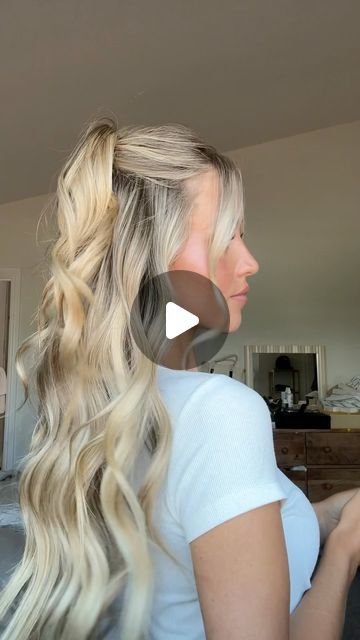 Kaitlynn Bell on Instagram: "the highly requested half up half down hairstyle 😍 perfect for any upcoming event!!" Cute Simple Wedding Guest Hairstyles, Half Hair Updos For Long Hair, Easy Boho Half Up Half Down Hairstyles, Half Up Half Down Hair Out Of Face, Half Styles Hairstyles, Half Up Half Down Topsy Tail, 2 Ponytail Hairstyles Half Up Half Down, Cute Half Up Half Down Hairstyles For Prom, Cute Western Hairstyles For Medium Hair