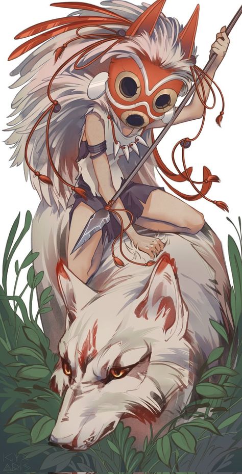 Princess Mononoke Art, Mononoke Hime, Ghibli Fanart, Art Studio Ghibli, Studio Ghibli Fanart, Personajes Studio Ghibli, Ghibli Tattoo, Studio Ghibli Background, Ghibli Artwork