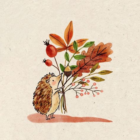 Annemieke • illustration (@miekesmakes) • Instagram photos and videos Fall Themed Drawing Ideas, Autumn Drawing Inspiration, November Illustration Art, Autumn Storybook Art, Fall Pictures Drawing, Squirrel Illustration Drawing, Book Art Illustration, Foraging Illustration, Autumn Drawings Ideas