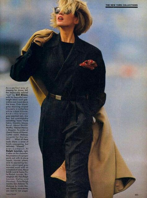 Ashley Richardson, Hans Feurer, Look 80s, Harry Clarke, Fashion 80s, 80s And 90s Fashion, 20th Century Fashion, Vogue Us, Style Blazer