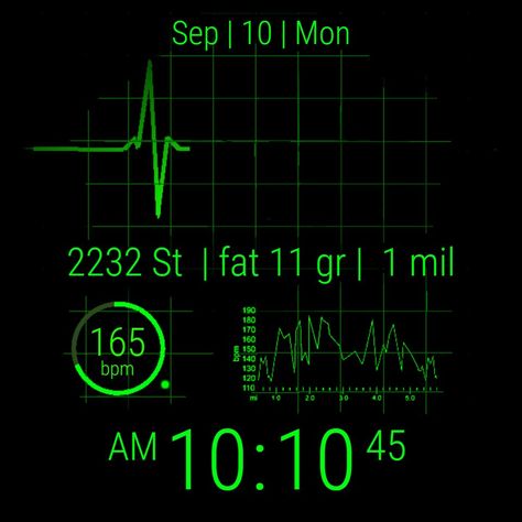 1.2k syncs | Design: Dario Marnoni | FREE on Google Play & Galaxy Apps - It's a cardiac monitor, at least in the graphics!Shows the bpm, date and time.It also shows the steps, the Kcalories consumed, the burned fats in gramms, and the distance in meters and miles. Heart Monitor Aesthetic, Heart Project, Heart Monitor, Last Mile, Heart Projects, Date And Time, Huawei Watch, Flow Chart, Watch Faces