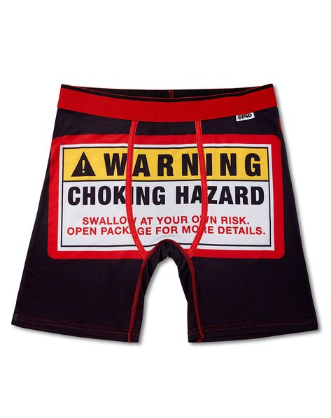 In the market for some new undies? Show off your hilarious sense of humor and stay comfortable all day long in these Choking Hazard Boxer Briefs! Tagless Material: Polyester, spandex Care: Machine wash Imported Funny Mean Quotes, Funny Day Quotes, Pick Up Lines Funny, Couples Comics, Cute Outfits With Jeans, Inappropriate Jokes, Very Funny Pictures, Sense Of Humor, Really Funny Pictures