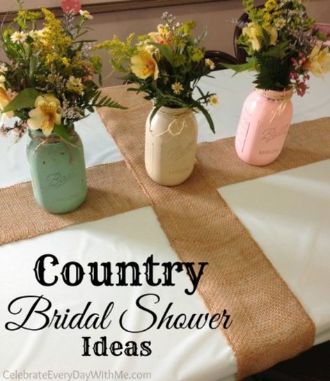 LOVE these ideas for a Country Bridal Shower!  So cute!! http://celebrateeverydaywithme.com/2014/07/country-bridal-shower-ideas.html Shabby Chic Bridal Shower Ideas, Country Bridal Shower Ideas, Country Chic Baby Shower, Western Bridal Showers, Country Bridal Shower, Seed Favors, Couple Wedding Shower, Summer Bridal Showers, Chic Baby Shower