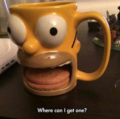 Because cookies! Keramik Design, Homer Simpson, Ceramics Pottery Art, Clay Art Projects, Cool Mugs, Unique Coffee Mugs, Cute Cups, Unique Coffee, Cup Design