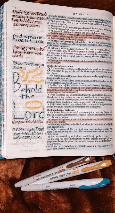 Niv Bible Journaling, Isaiah Journaling, Isaiah Bible Journaling, Prayer Bible Journaling, Isaiah Bible Study, Bible Annotations, Bible Devotional Journal, Niv Journaling Bible, Bible Highlighting