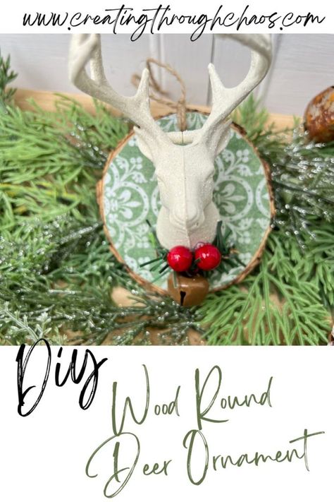 DIY Deer Head Christmas Ornament - Creating Through Chaos Deer Ornament, Deer Head, Christmas Ornament Crafts, Ornament Crafts, Perfect Christmas, Christmas Projects, Twine, Fun Projects, Deer