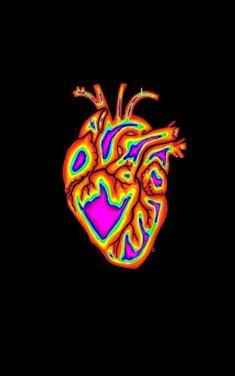 Thermal Art, Anatomical Heart Art, Heart Neon, Trippy Designs, Iphone Wallpaper Classy, Neon Painting, Graphic Poster Art, Heart Drawing, Neon Aesthetic