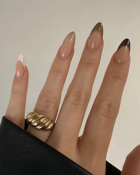 Nude almond french tip nails Nude French Tip Almond Nails, Almond Nails For Fall, Nude French Tip, Tip Almond Nails, French Tip Almond Nails, French Tip Almond, Nails For Fall, Press On Nails Coffin, Liquid Nails