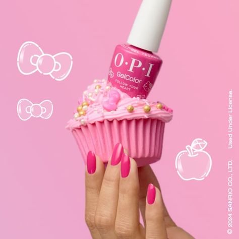 OPI is celebrating Hello Kitty’s 50th mani-versary with supercute limited edition shades that are as kawaii as Hello Kitty herself. Get 6 cute as ever crèmes and shimmers color matched in Nail Lacquer and the new OPI GelColor Intelli-Gel System™! This collab gives you a sneak peek at OPI's new gel polish formula and new bottle. Hello Kitty Nail Polish Opi, Hello Kitty Nail Polish, Hello Kitty Opi, Nail Art Designs Images, Hello Pretty, Hello Kitty Nails, Opi Nail Polish, Opi Nail Lacquer, Nail Shop