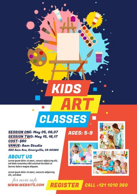 Art Class Flyer, Class Poster Design, Art Class Posters, Contest Poster, Class Poster, Artistic Posters, Pamphlet Design, Art Invitation, Kids Art Class