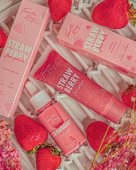 Fourth Ray Beauty on Instagram: “STRAWBERRY FACE MILK + STRAWBERRY FACE POLISH 🍓 the perfect pair for a soft smooth complexion! - HOT TO USE: After removing your make up,…” Milk Straws, Fourth Ray, Fourth Ray Beauty, Milk Strawberry, Face Polish, Sephora Skin Care, Bath And Body Care, Cute Strawberry, Skin Food