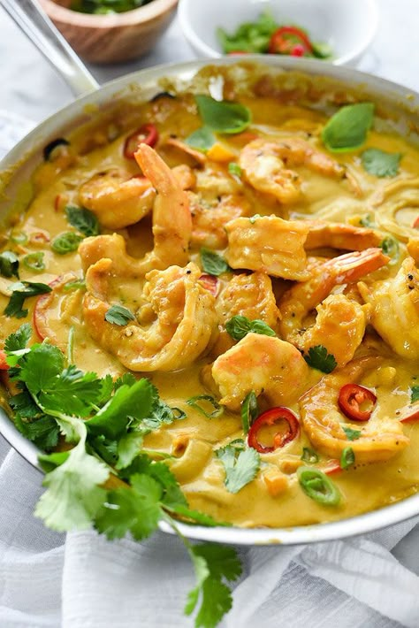 Thai Coconut Shrimp | foodiecrush.com One Pot Shrimp, Coconut Curry Shrimp, Potted Shrimp, Brazilian Dishes, Curry Shrimp, Coconut Sauce, Thai Coconut, One Pot Dishes, Shrimp Dishes