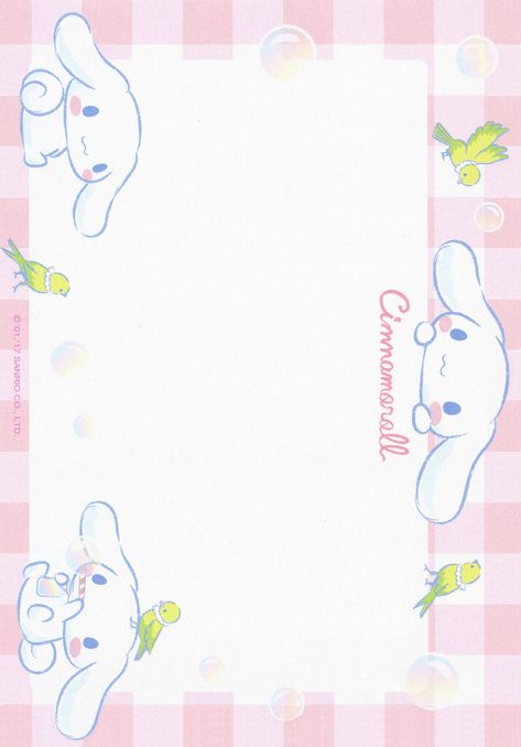 Sanrio Cinnamoroll Memo w/ Stickers (2017) Sanrio Name Tag, Memo Pad Design, Hello Kitty Printables, Writing Paper Printable Stationery, Note Writing Paper, Writing Paper Printable, Memo Paper, Stickers Kawaii, Sanrio Cinnamoroll