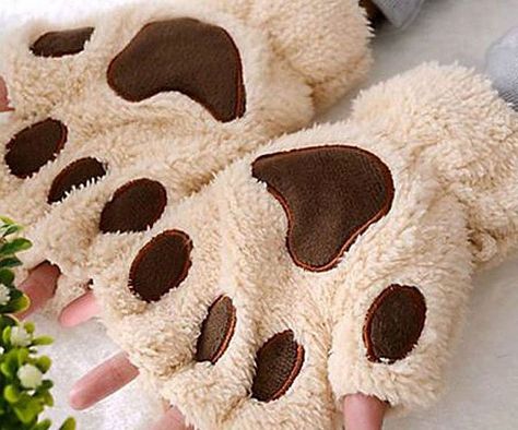 Claw Gloves, Paw Gloves, Long Fingerless Gloves, Cat Paw Print, Cat Claws, Fingerless Mittens, Bear Paws, Cat Paw, Cat Plush