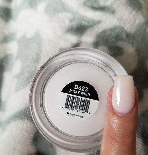 Kiara Sky Milky White Dip Milky White Nails, Milky White Nail Dip Powder, Kiara Sky Milky White Dip Powder, Dip Powder Nails Sns Colors, Dipped White Nails, Opi Milky White Dip, Milky White Dip Powder Nails Opi, Milky White Powder Nails, Dip Powder White Nails