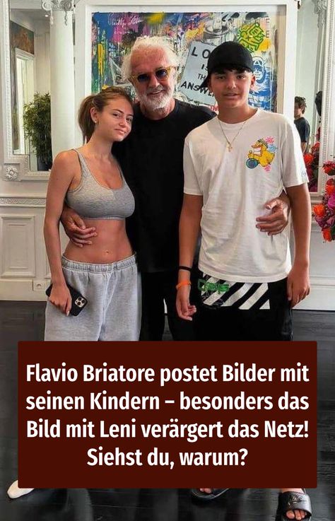 Es sind Fotos mit Seltenheitswert: Anlässlich des Geburtstages von Leni Klums Halbbruder Nathan Falco im März 2024 posiert Papa Flavio Briatore mit seinen Kindern. In dieser Bilderserie sieht man Vater und Sohn mal im Partnerlook in Weiß, mal beim Städtetrip. Auch Bilder der beiden Männer zusammen mit Nathans Mutter Elisabetta Gregoraci sind zu sehen. Doch das vierte Bild in der sechsteiligen Galerie ruft die meisten Kommentare hervor – eines mit Tochter Leni Klum. Flavio Briatore, Leni Klum, Sleep Wear, Stars, How To Wear, Quick Saves